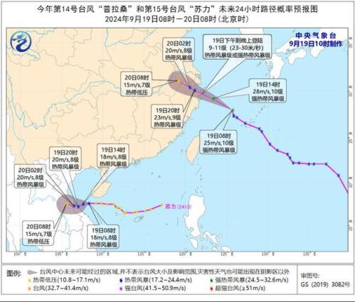 台风黄色预警：“普拉桑”将在浙江象山到上海浦东一带沿海登陆